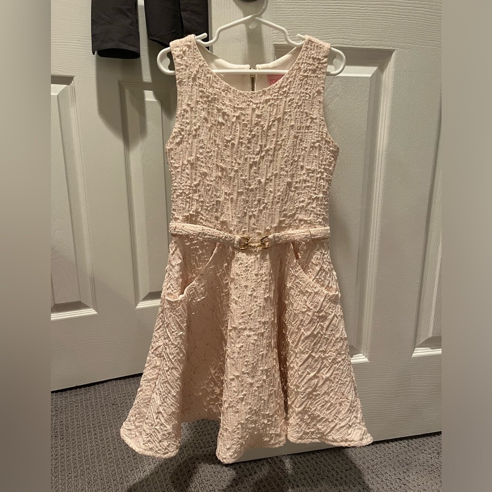 Zoe LTD Pale Pink Dress with gold embellishments